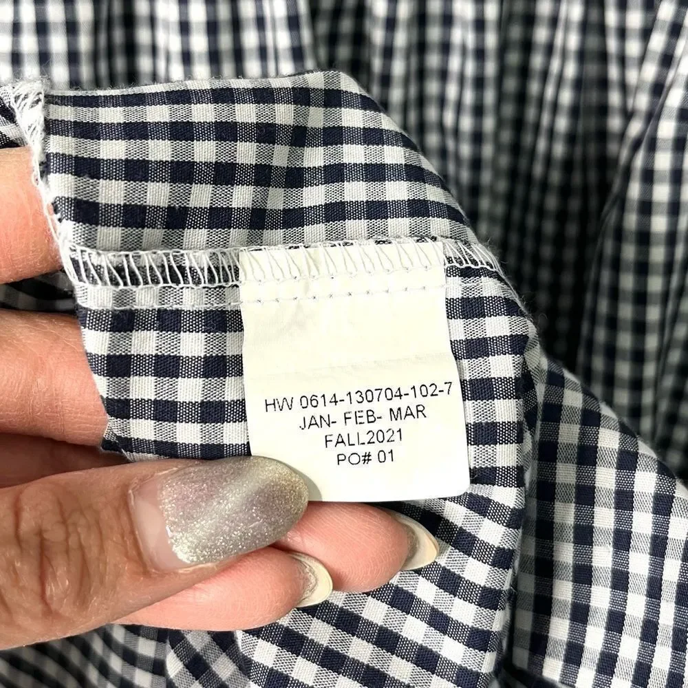 Little English Dress Girls 10 Black/White Gingham Plaid Long Sleeve‎ Ruffled
